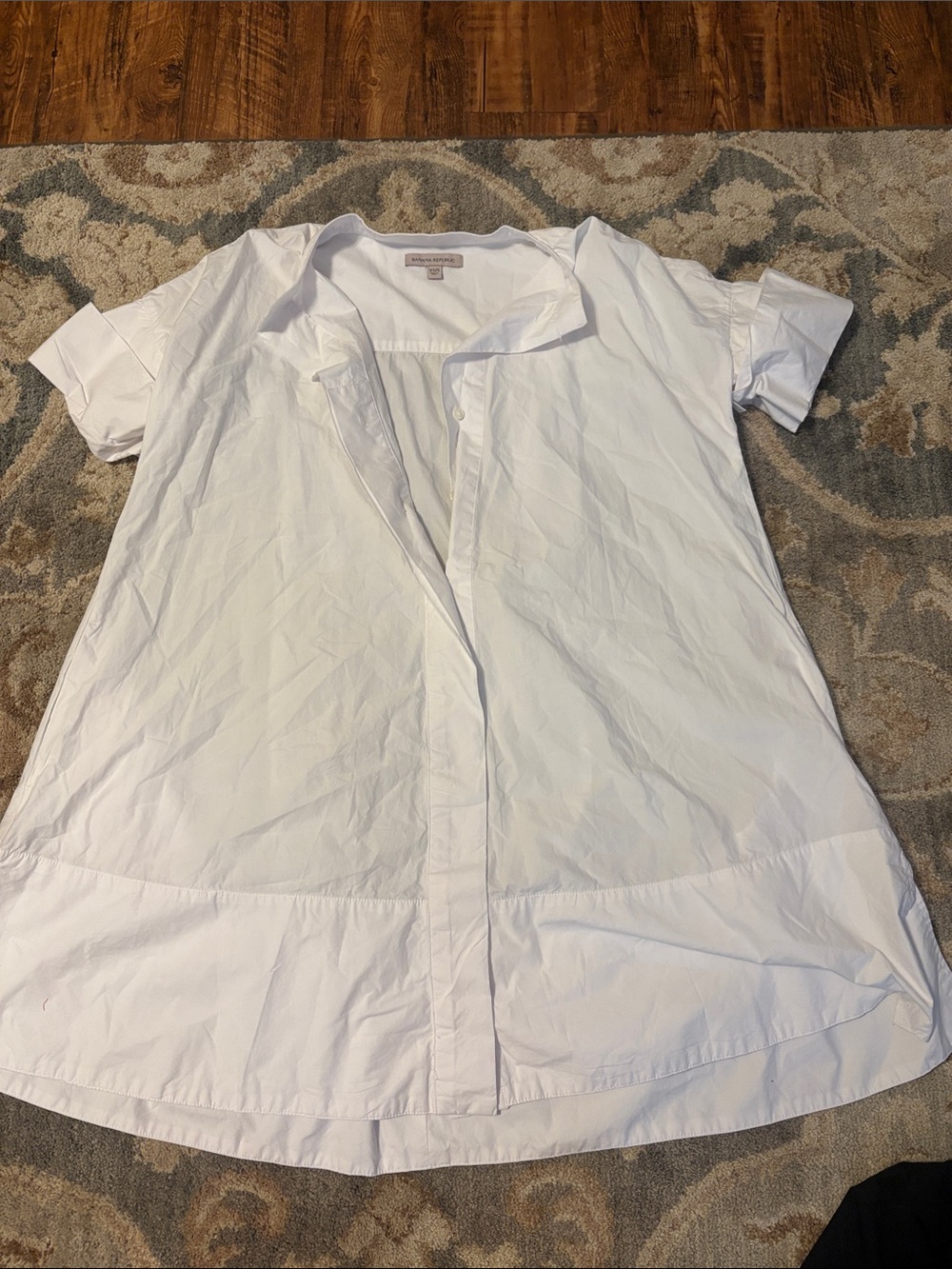 Banana Republic White Short-Sleeve Dress